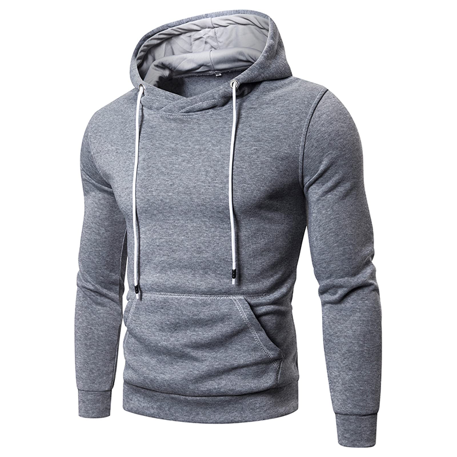 Pull de Noël homme gris grande taille XXXL avec capuche confortable