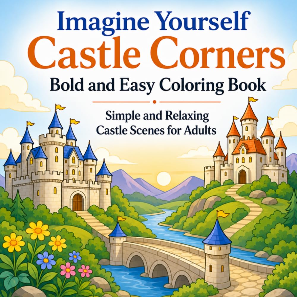Imagine Yourself: Castle Corners Bold and Easy Coloring Book: Simple and Relaxing Castle Scenes for Adults (Imagine Yourself Coloring Series)