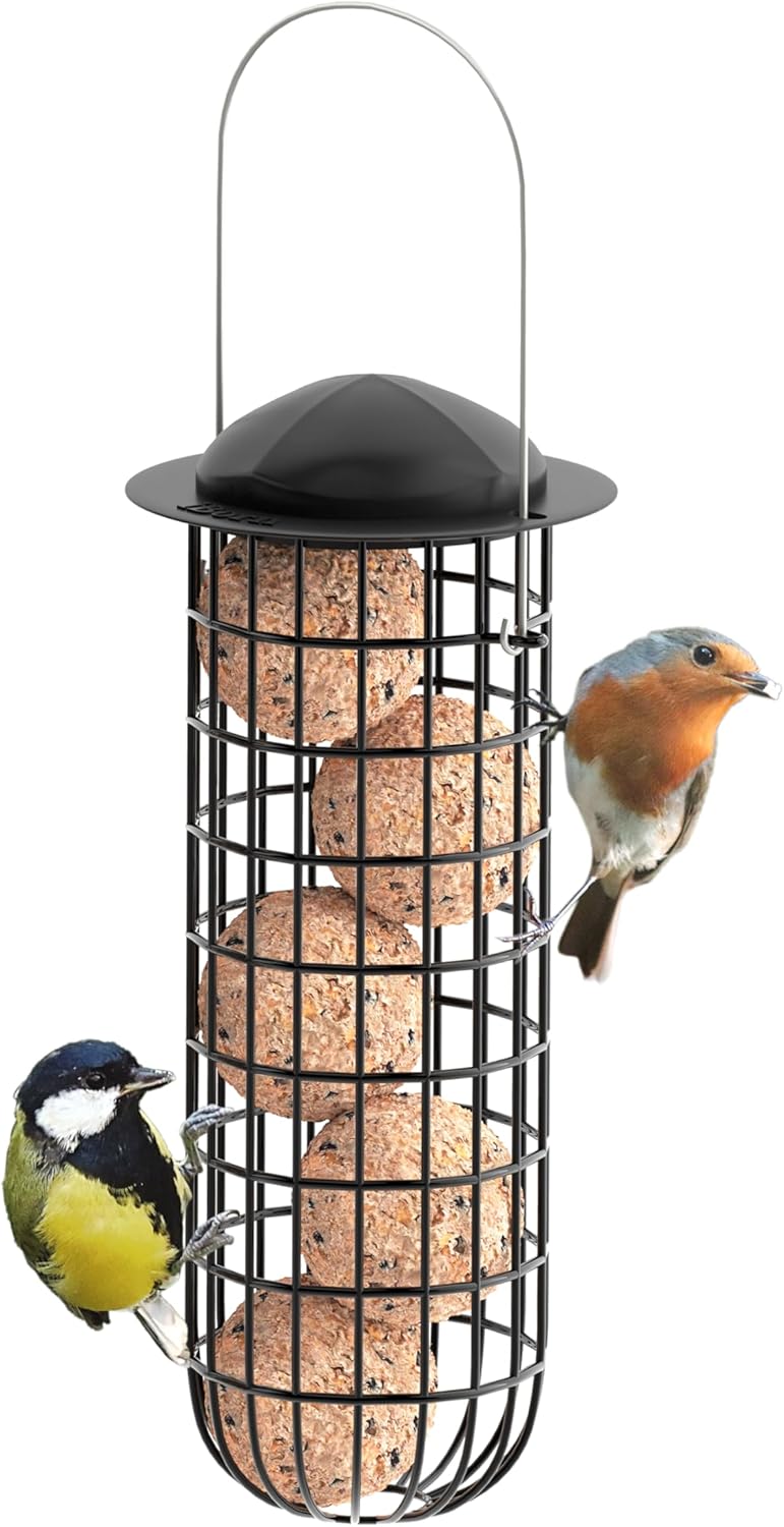 iBorn Metal Bird Feeders for Fat Ball Bird Feeders For Wild Birds Pack