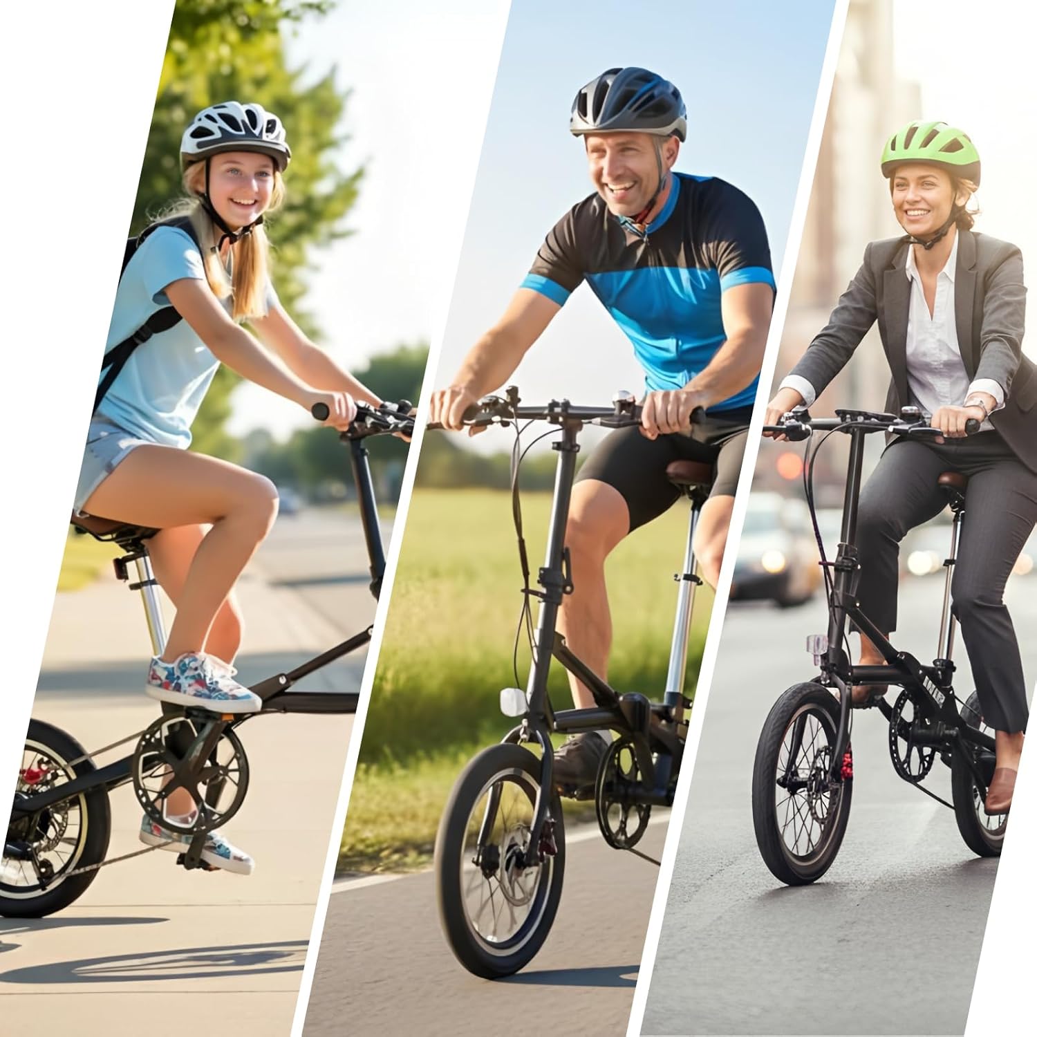 16‘’ Folding Bike for Adults, 1-Second Fold Technology, 95% Pre-Assembled Lightweight 33lbs Commuter Bicycle, 7-Speed Gear System for Men & Women, Foldable Bike for City Travel & Small Space Storage