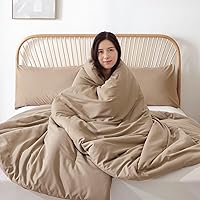 Vista 155 de ROSGONIA Juego de edredón tamaño Queen, color gris carbón, 3 piezas (1 edredón gris oscuro y 2 fundas de almohada) para todas las estaciones, ropa