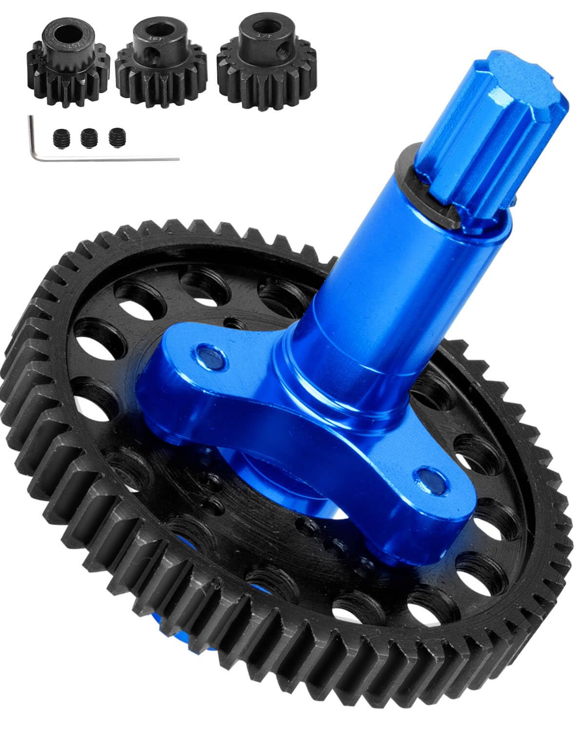 RCMYou Metal Spur Gear Slipper Clutch 57T(32dp) with 15T/16T/17T Pinions Gear Upgrades Part for 1/10 Granite/Senton/Big Rock/Vorteks 3s mega550,Kraton