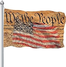 Constitution Flag 3x5 Ft for Decor, Wall Art, Man Cave, Outdoor - American Usa Flag With Brass Grommets, Double Printed, Patriotic, UV Fade Proof