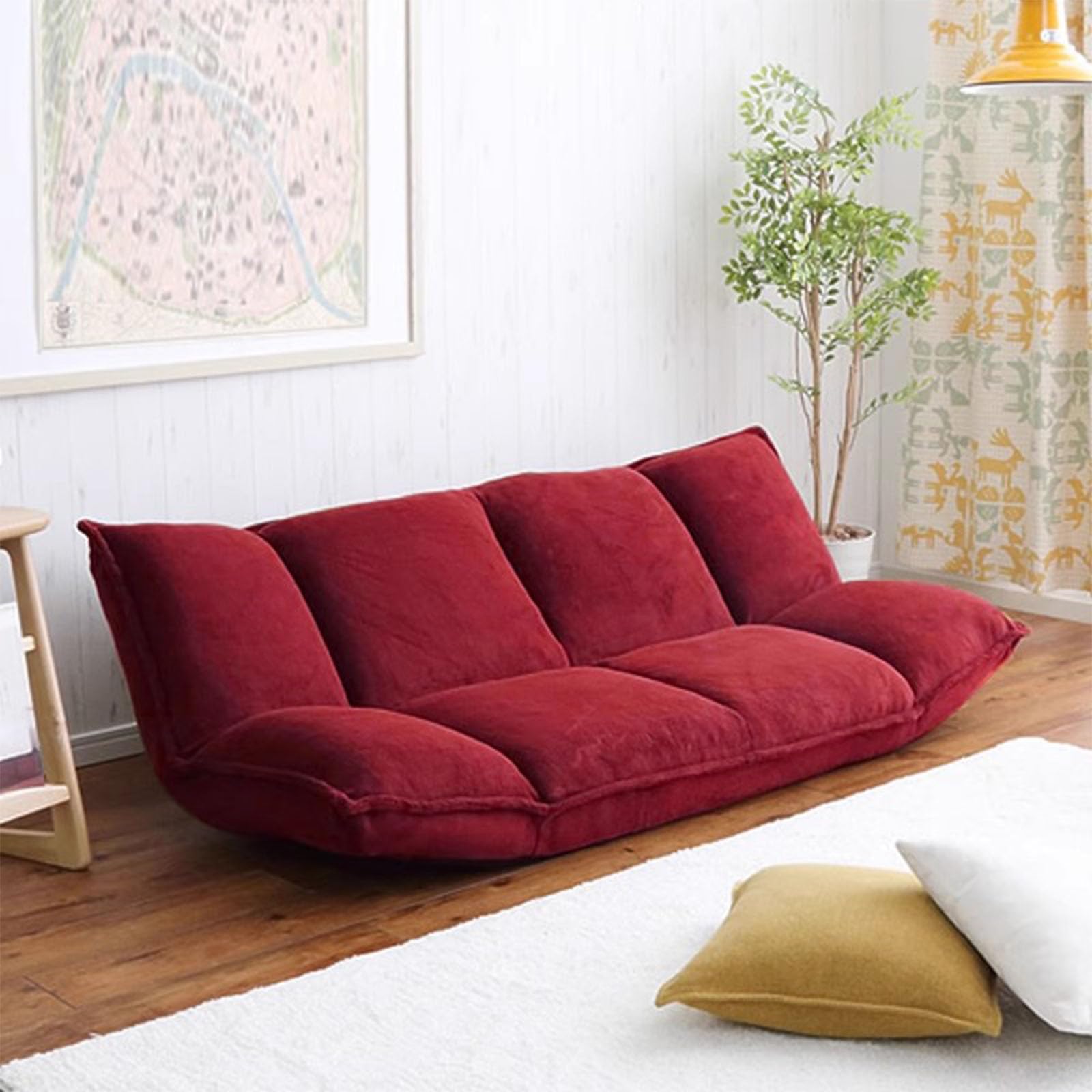 Rozkładana składana sofa łóżko kompaktowe krzesło do spania do małych przestrzeni stylowy wypoczynek w czerwonym winie - idealne pokoje dzienne i sypialnie