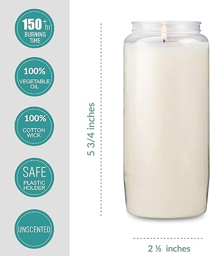 Miniatura 3 de Rambue Velas conmemorativas de 6 días, paquete de 3, velas blancas de oración de 6 pulgadas para ceremonia religiosa, velas de emergencia Shiva,