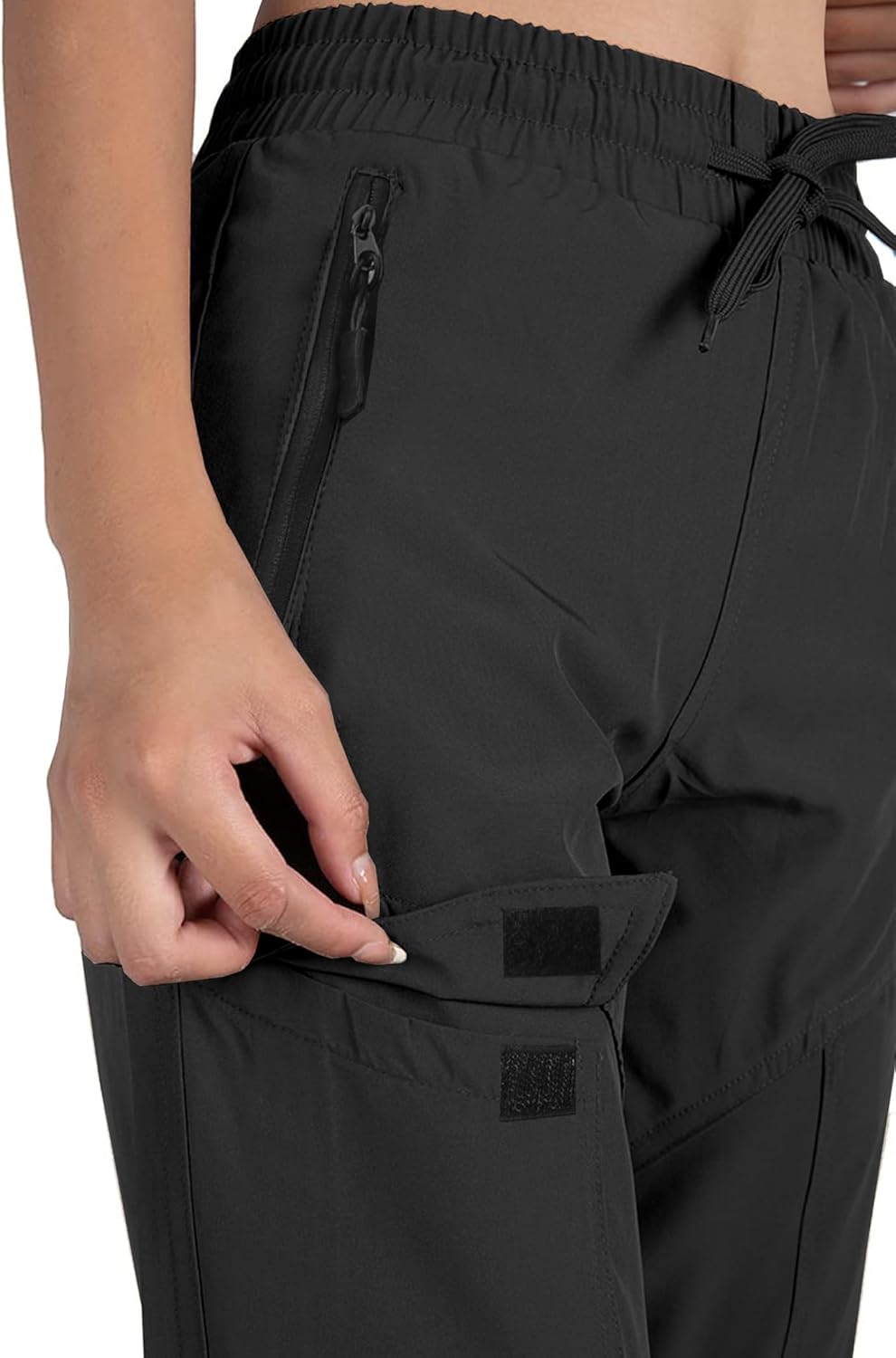 Buauty Womens Lightweight Cargo Joggers Pants Quick Dry Water Resistant Athletic Running Hiking Pant with Zipper Pockets 2024 - Image 2