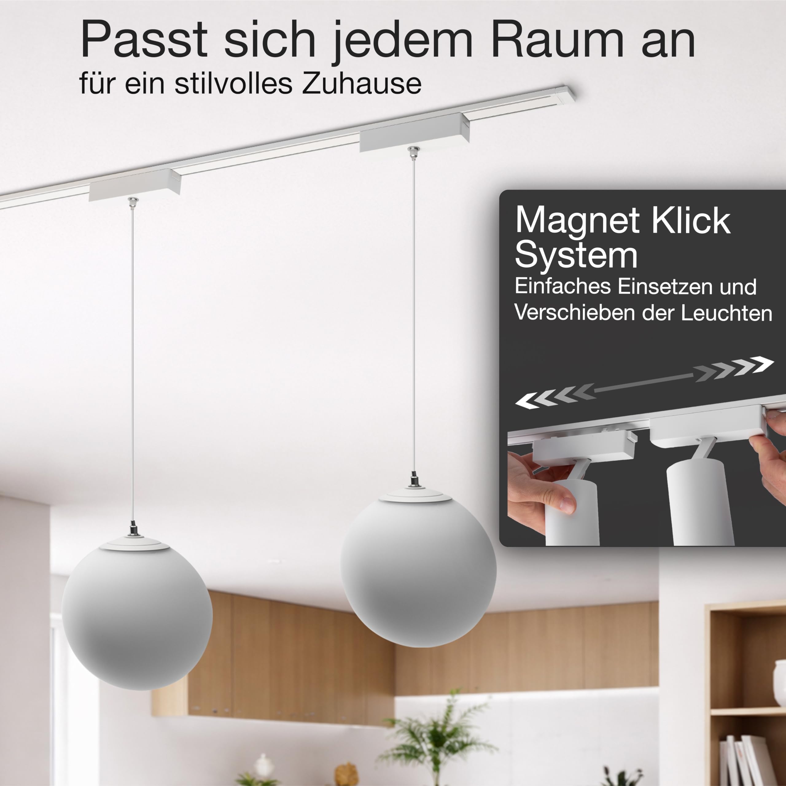 LED Pendelleuchte Zigbee dimmbar 9W Hängelampe für Schienensystem Weiß