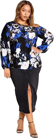 CITY CHIC Womens Plus Size Top Twyla PRT