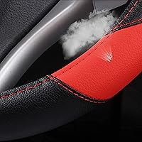 Vista 5 de Funda de cuero para volante de automóvil, protector antideslizante para volante de auto, cuero de microfibra transpirable, ajuste universal
