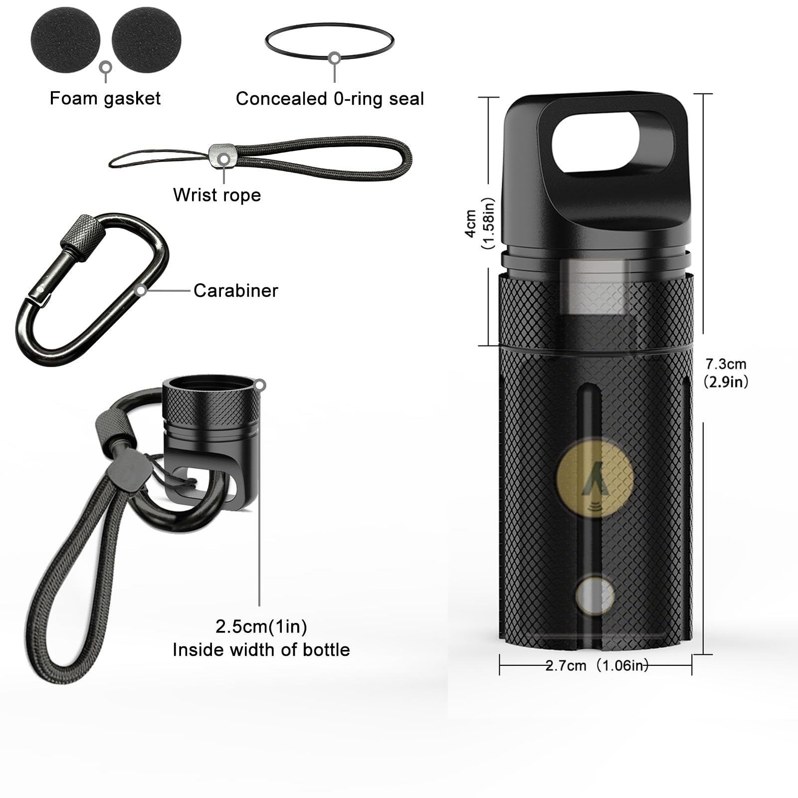 2 custodie protettive portatili sicure, completamente compatibili con YubiKey 5/5C NFC | Custodia di sicurezza impermeabile e antiurto per criptovaluta fredda (nero + argento)