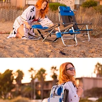 FUNKY CHAIRS Beach Star Light Plaj Şezlong Kamp Sandalye - Blue