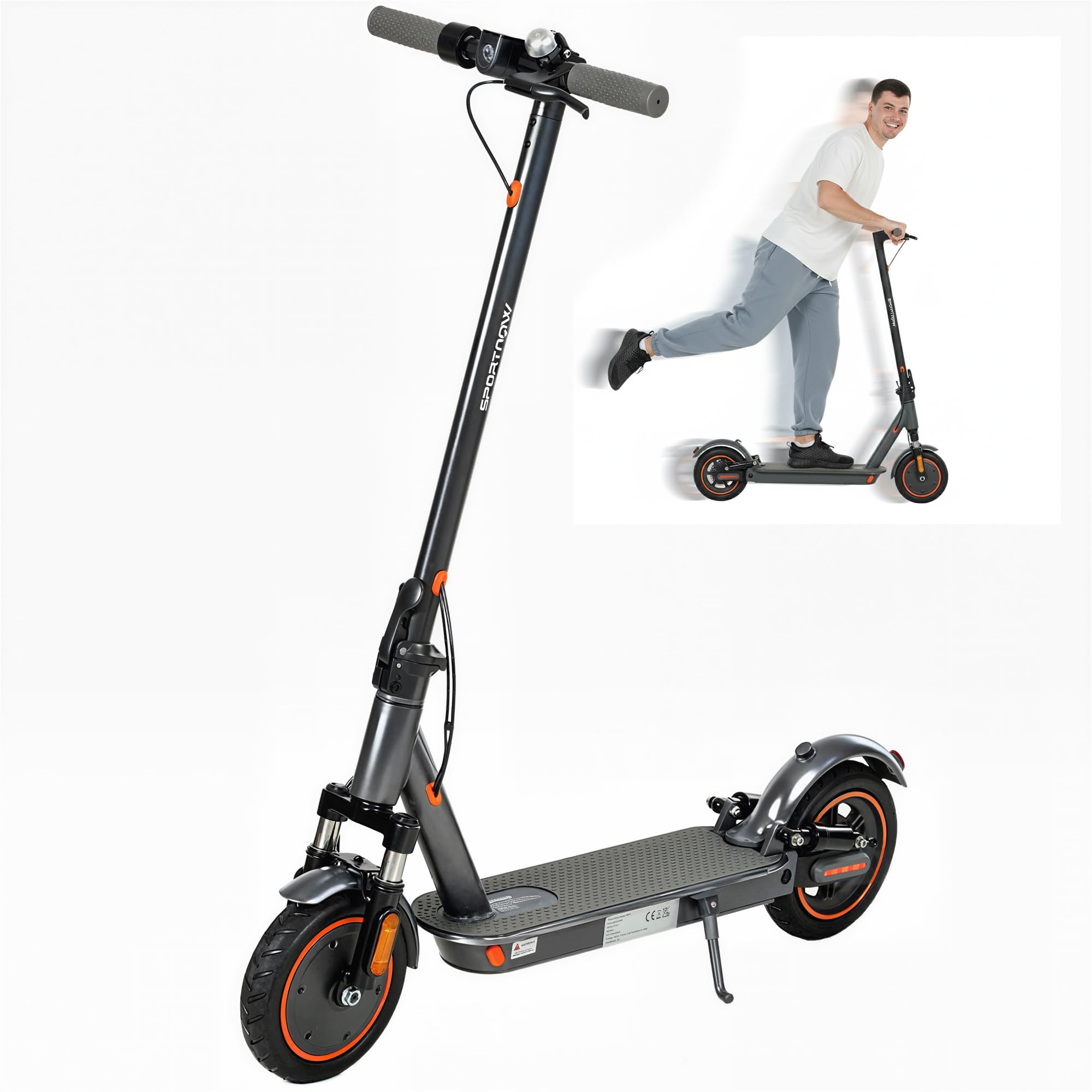 SPORTNOW Electric Scooter for Adults, 350W Motor, 30km Range, 8.5" Pneumatic Tyres, Foldable E Scooter, Dual Brakes, 36V 7.8Ah Battery, Up to 25km/h, Max Load 120KG