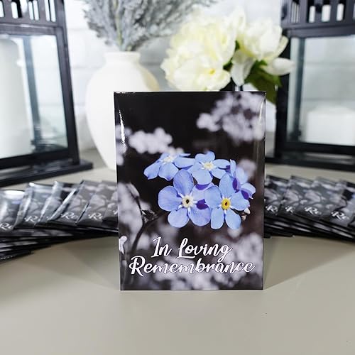 Miniatura 3 de Paquete de 50 semillas prellenadas de primera calidad "Forget Me Not", recuerdos fúnebres para invitados, decoraciones de celebración de la vida,