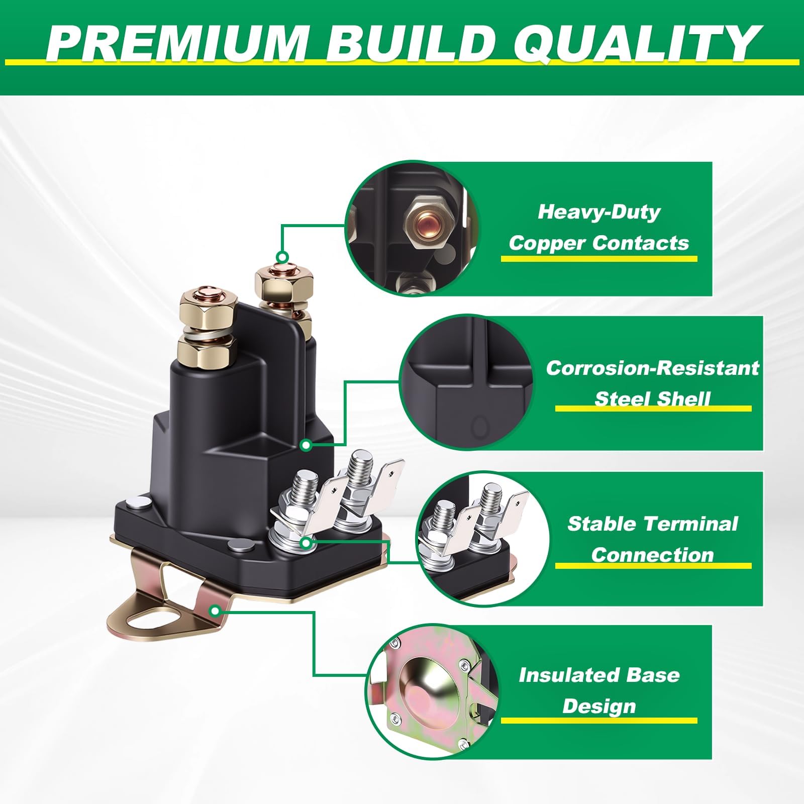 Poweka Relè Solenoide Starter Compatibile con Briggs & Stratton Hus-Husqvarna Poulan AYP 145673 146154 12V