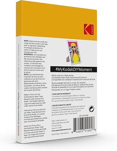 Miniatura 3 de KODAK SNAPSHOT - Papel fotográfico brillante de 4 x 6 pulgadas 50 unidades 48 libras-635ozm2 - 03fl oz 41304