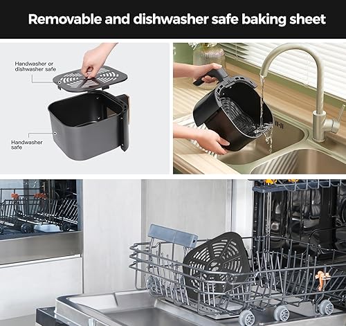 Miniatura 7 de Panana Freidora de Aire Grande de 8QT Compacta, Freidora de Aire con 8 Menús Preestablecidos, Preajustes de Control Digital de Un Toque, Pantalla