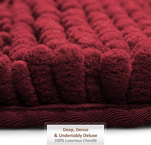 Miniatura 7 de Clara Clark Tapetes para baño de felpilla, tapetes de baño de felpa ultra suaves, lavables a máquina, con parte trasera antideslizante, 44 x 26