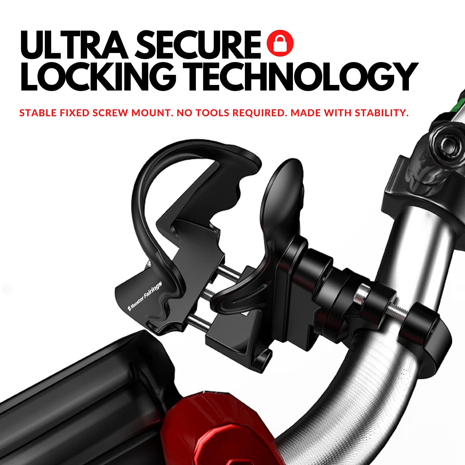 Monster Fairing’s Motorcycle Cup Holder, Drink Holder Universal Size 1.95 – 2.75-inch Handlebar Bike Bottle Cage, for Motorcycle, Bicycle, Stroller, Handlebar