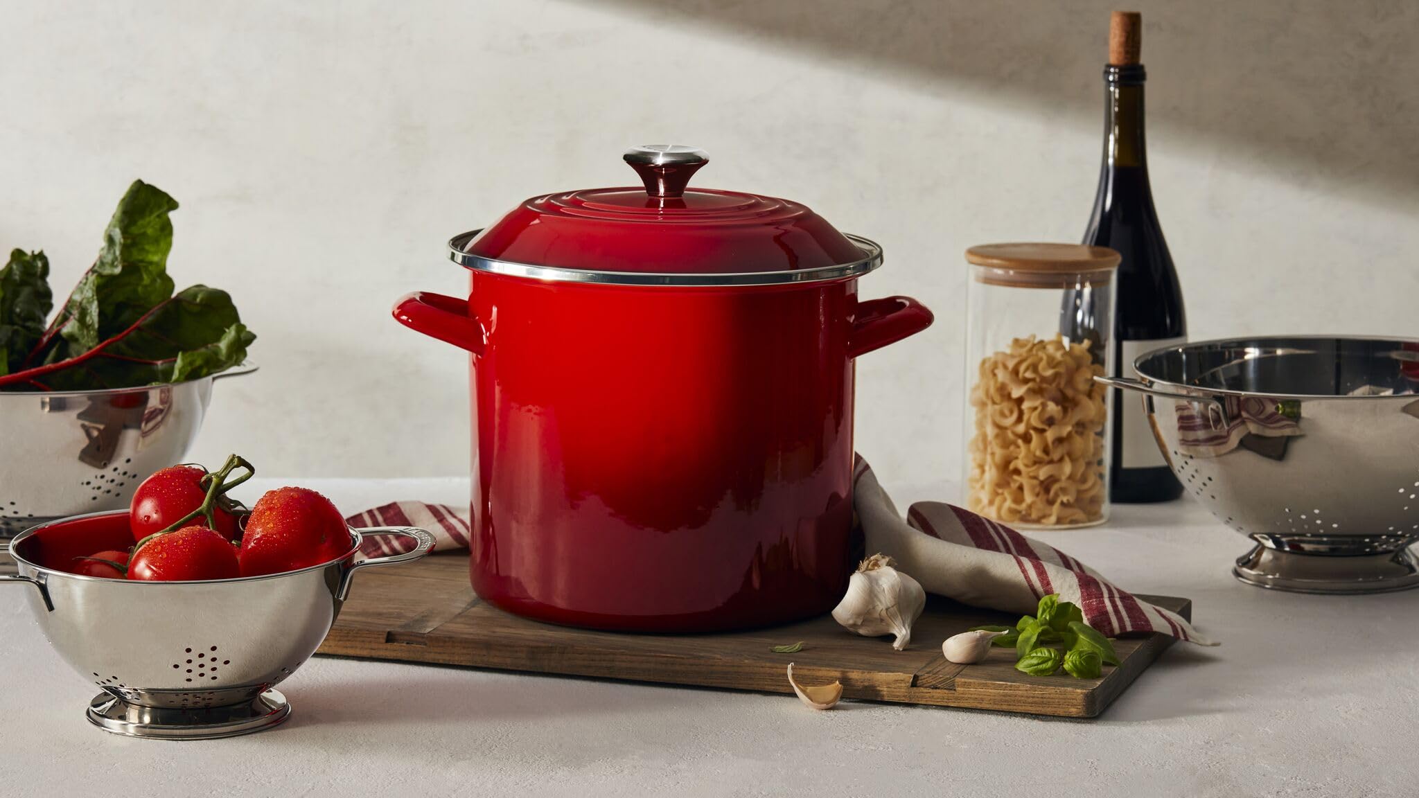 Le Creuset Enamel on Steel Traditional Stockpot, 8 qt., Cerise