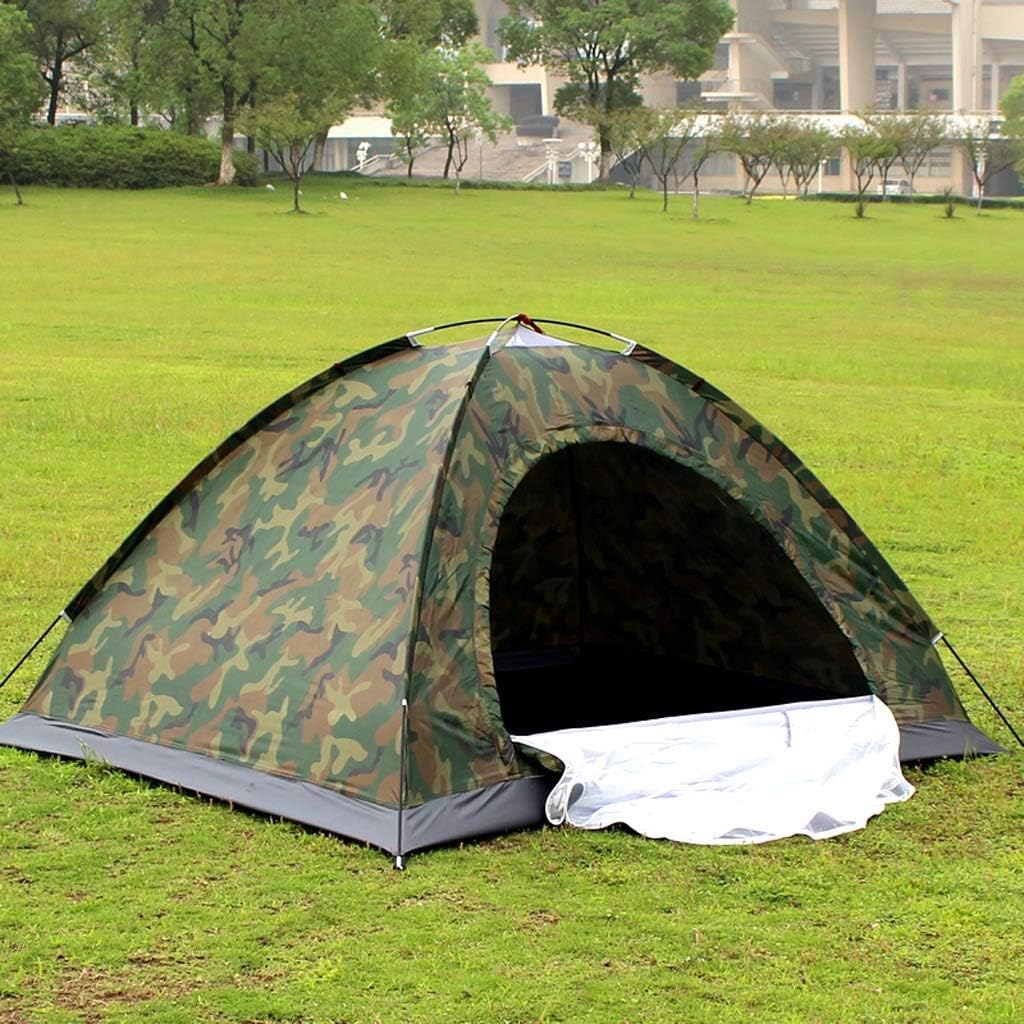 Easy to Assemble Camouflage Dome Tent Camping Water-Resistant Ventilated Lightweight 1-2 Man Outdoor Couple Tent