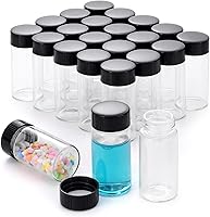 Kesell 20-Pack 20ml Borosilicate Glass Vials with Screw Caps - Leak-Proof Clear Bottles for Essential Oils & Specimen Samples