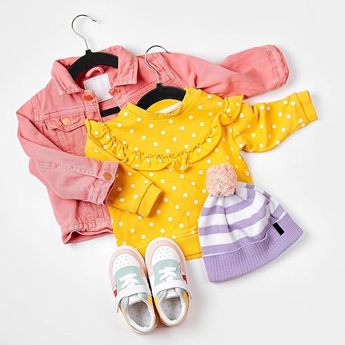 Miniatura 4 de Utopia Home Perchas de terciopelo para niños (paquete de 20), perchas duraderas de 11 pulgadas para armario, perchas perfectas para niños pequeños