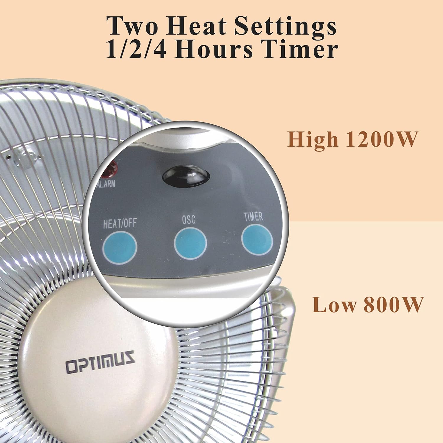 Optimus 14" Oscil Dish Remote Control Heater, Silver