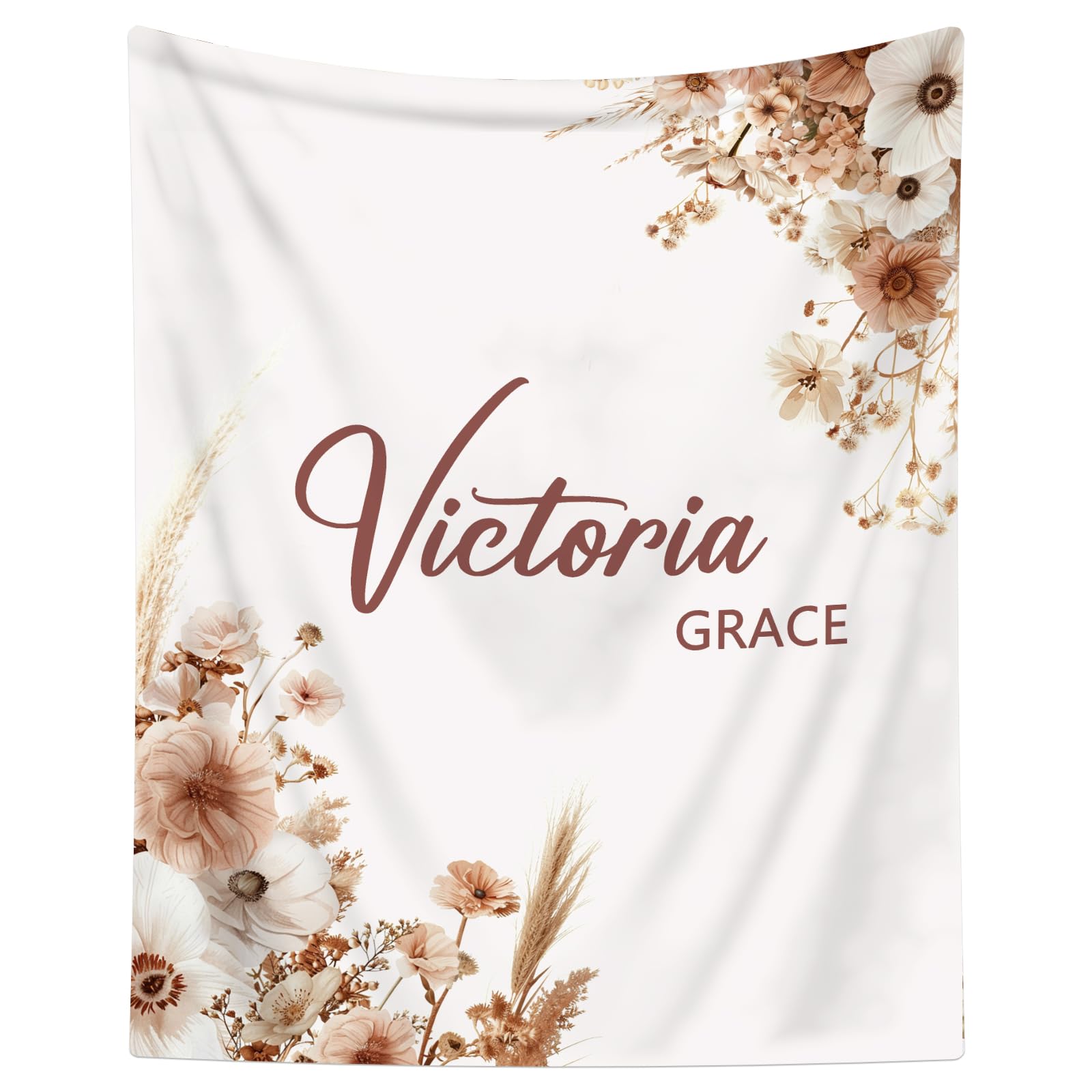 Personalized Baby Blanket with Name, Customized Baby Blankets for Boys