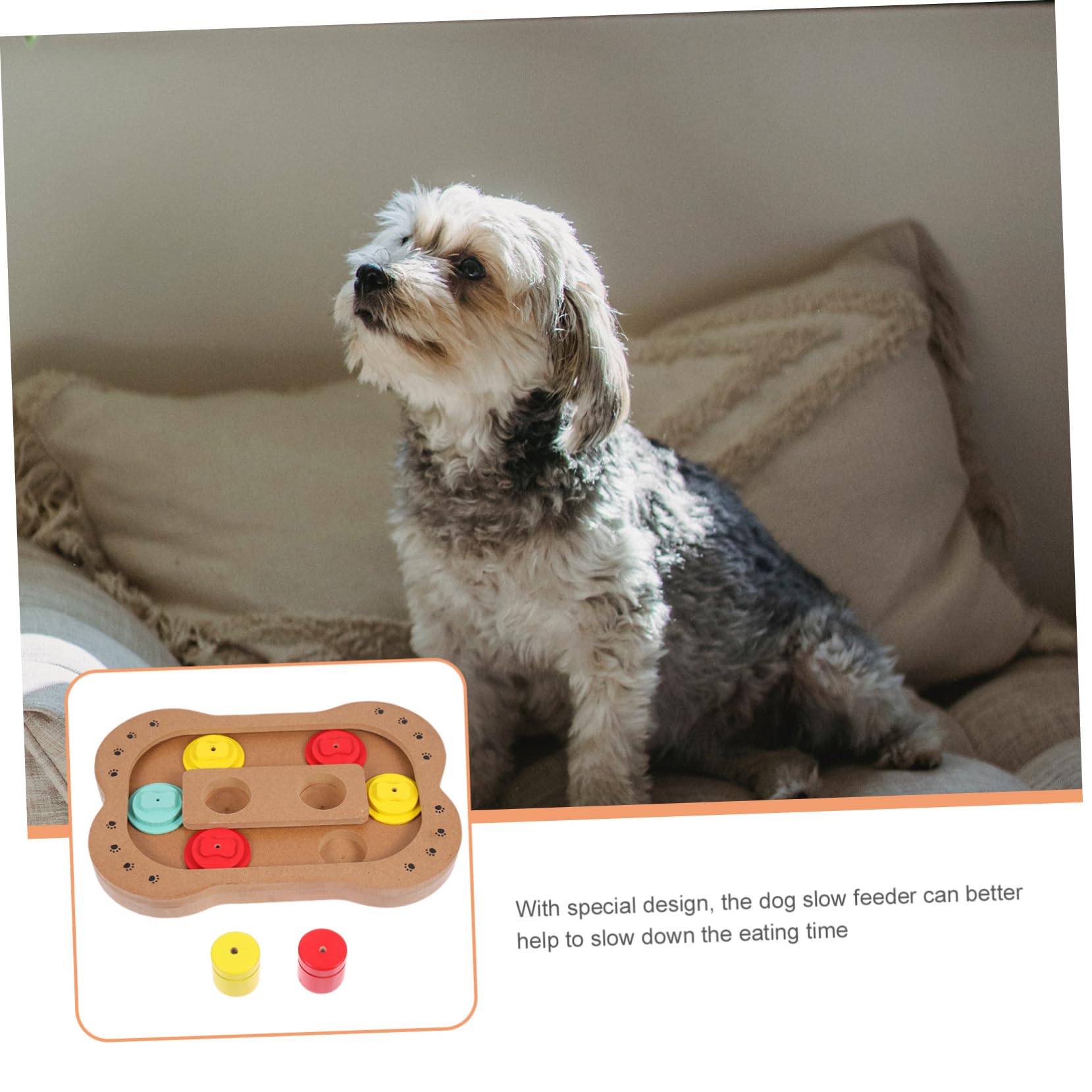 Holzknochen Futterspielzeug für Hunde Intelligenzspielzeug mit Glatter Oberfläche und Nahrungsersuche