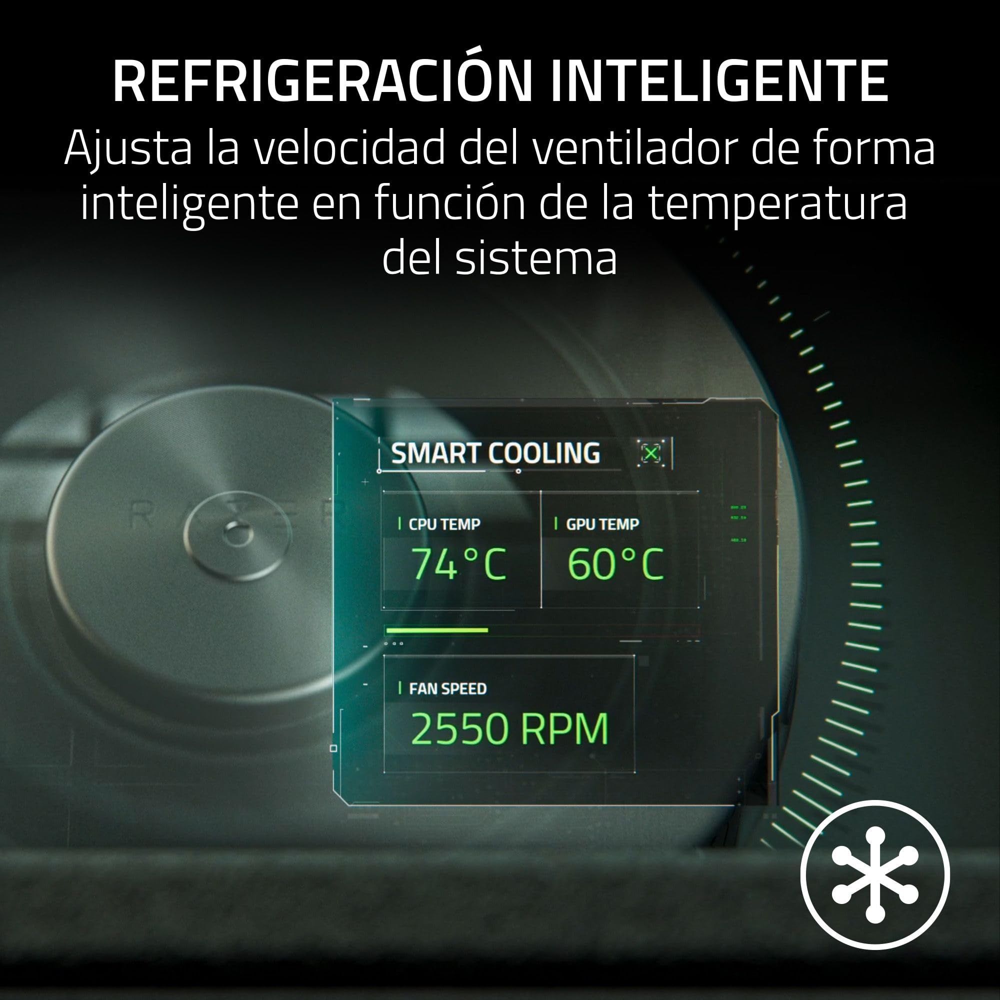 Razer Laptop Cooling Pad - Soporte de refrigeración Inteligente para portátiles de 14" a 18" Pulgadas - Cámara de presión hermética (Curvas de Ventilador Personalizadas, concentrador USB-A) Negro