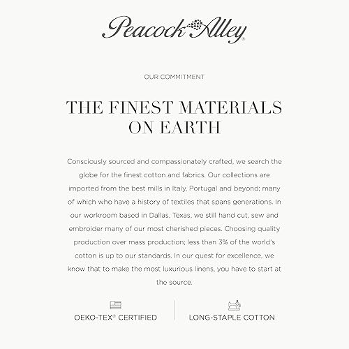 Miniatura 3 de Peacock Alley Boutique - Fundas de edredón de percal bordadas, 100% algodón de fibra larga, 200 hilos, tamaño Queen (blanco)