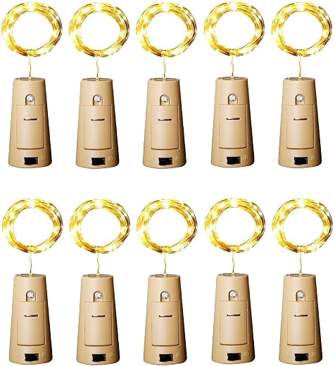 Mini Fairy Lights Cork Shape Battey Operated LED Wine Bottle Cork Lights 2 MTR 2M Lights for DIY, Party Decoration Wedding...
