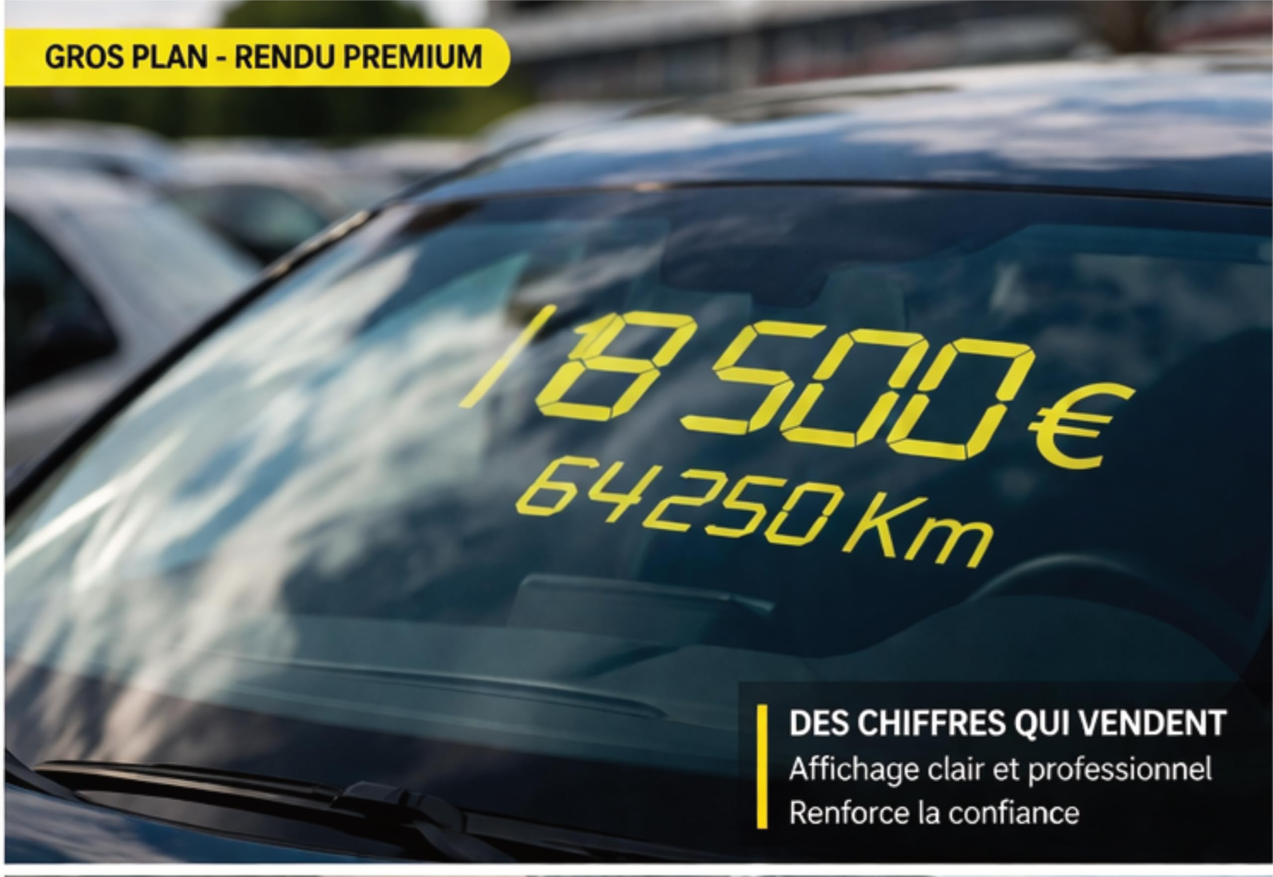 Preisnummern Auto Windschutzscheibe Gelb, 20 Stück