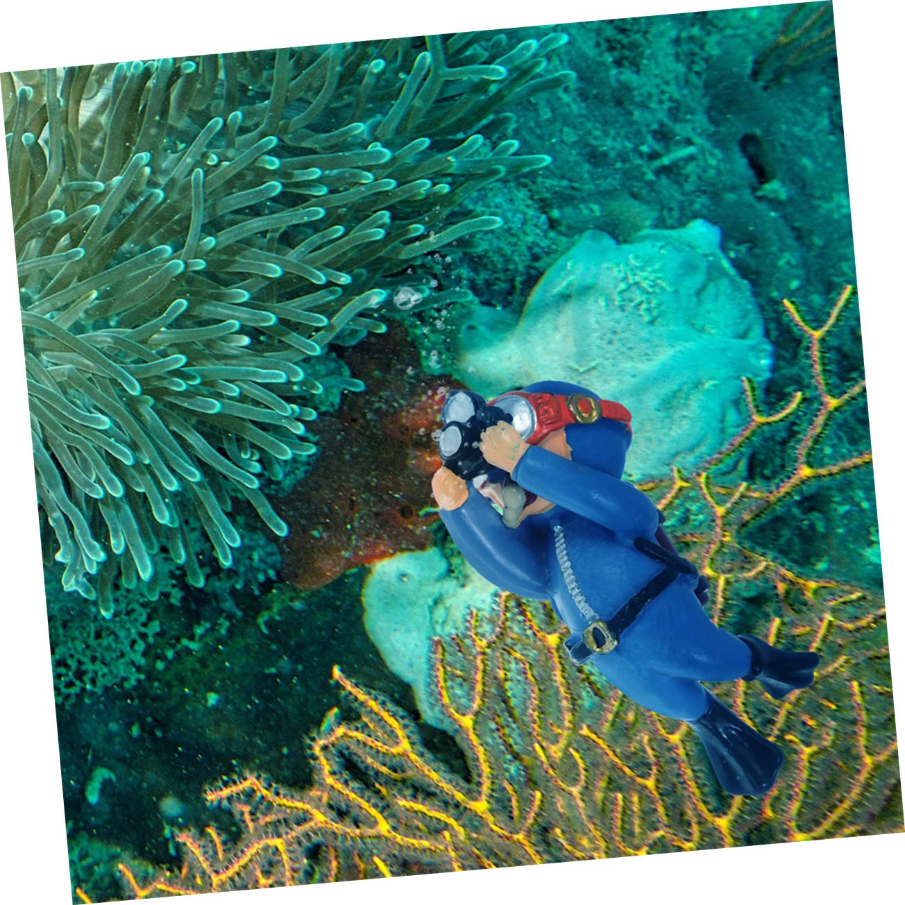 Housoutil 10pièces Ornement Flottant De Plongeur Décoration Aquarium pour Aménagement De Réservoirs Aquatiques Accessoire Naturel Et Ludiques pour Poissons
