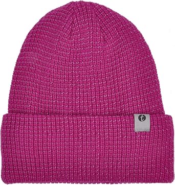 Solaris Reflective Running Beanie Hat, Comfortable Warm Thick Winter Knit Enhanced Safety Walking at Night Hat for Women Men Adult, Winter Gift Dark Red
