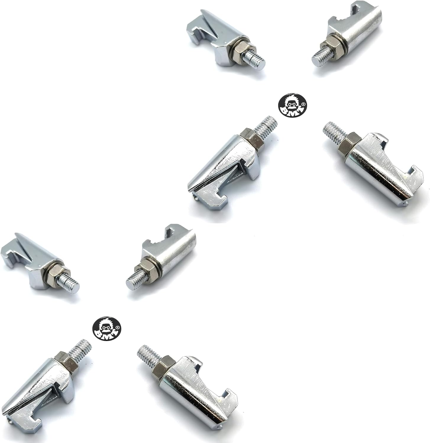 Double Claw Clamp for ISO-LF ISO-K 63 80 100 125 160 200 250 flange, M10 bolt, Made of Stainless steel (M10, Pack of 8)