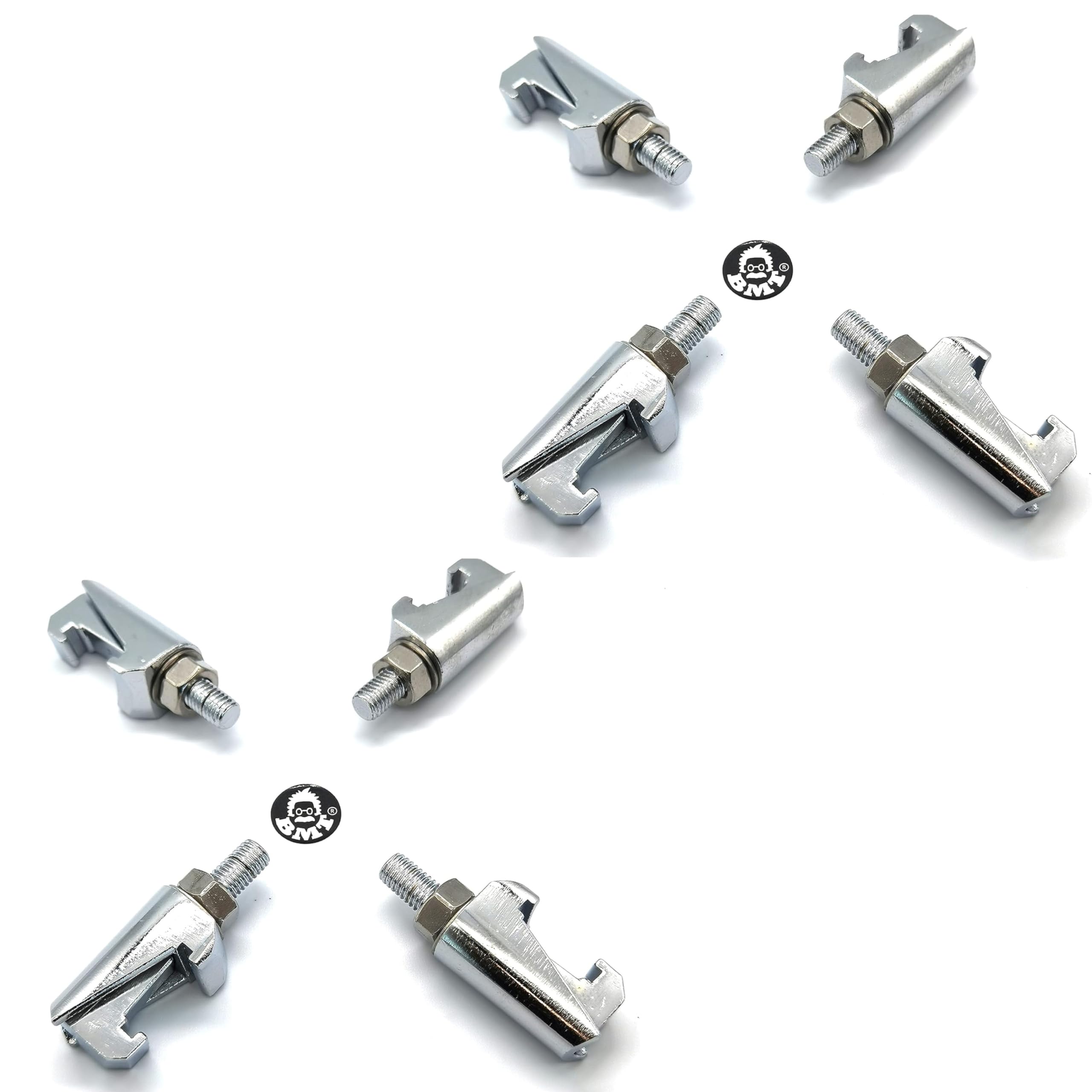 Lot de 8 colliers de serrage à double griffe pour bride ISO-LF ISO-K 63 80 100 125 160 200 250, boulon M10, en acier inoxydable (M10)