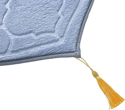 JE JOUE Prayer Rug Muslim Mat Islamic - Thickening Sponge Muslim Rug for Men Women Eid Travel Ramadan, Soft Luxury Great for Knees and Forehead (Gray)