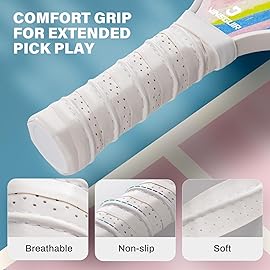 VINSGUIR Pickleball Paddles Set of 2, Fiberglass Surface Pickleball Set with 2 Pickleball Rackets, 2 Pickleball Balls, 1 Portable Pickleball Bag, Pickle Ball Paddle Set Gift for Women, Coral Sea