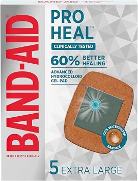 BAND-AID Brand Pro Heal Adhesive Bandages, Extra Large, 5 Count
