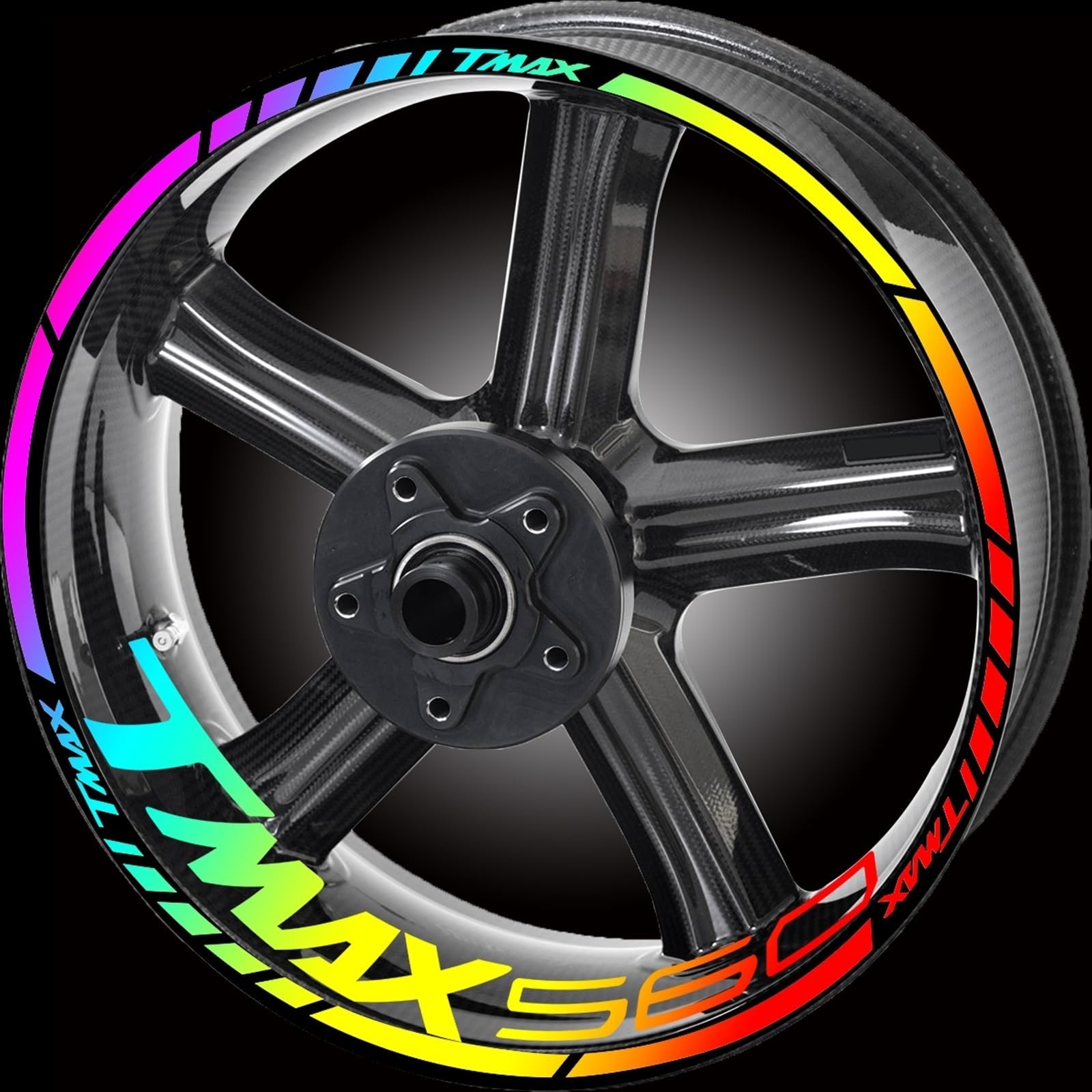 Reflective Motorcycle Tmax Stickers Kit Wheel Rim Decals for Yamaha 530 500 560 Tmax530 Tmax500 Decorative(Color17)