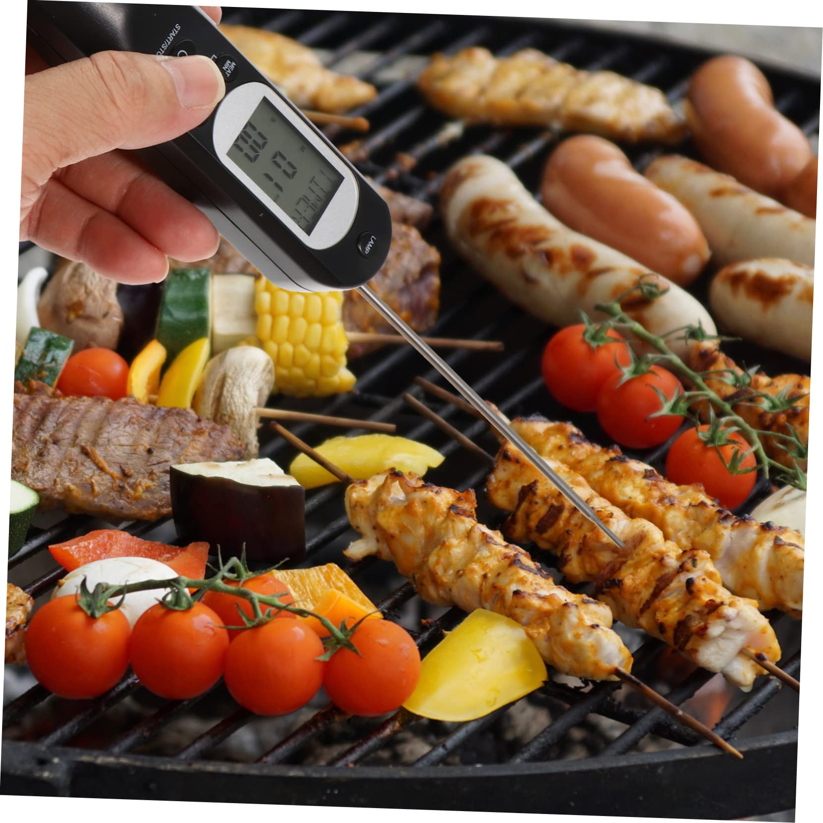 Cabilock Investigacion 1 Juego Termómetro comida de carne sonda de carne barbacoa comida digital fumador light chef termometro plastico para carne termometro digital para cocina AbS