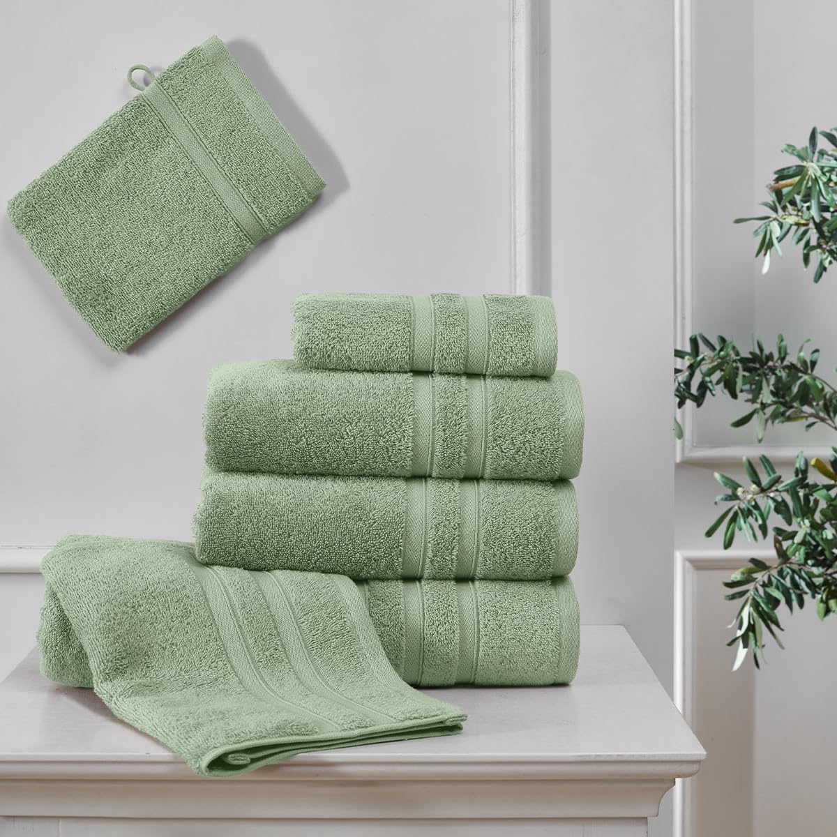 Sensei Maison - Peignoir col châle en Coton Biologique 420 g/m² Bio ORGANIKA - 3 - L - Sauge