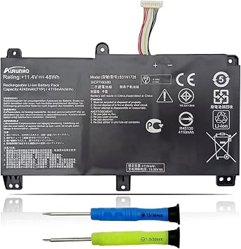 B31N1726 48Wh Laptop Battery Replacement for ASUS ROG Strix G531 G531GD G531GT G531GU G531GV G531GW Series 11.4V 4240 Long line