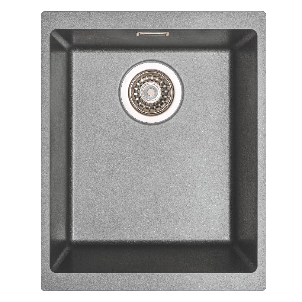 Astini Dante 340 1.0 Bowl Granite Grey Undermount Kitchen Sink & Waste