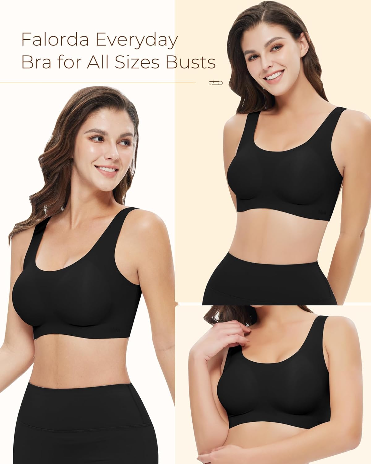 Pullover Wireless Bras for Women, Seamless Full Coverage Comfortable U Neck No Underwire T-Shirt Bra - Image 7