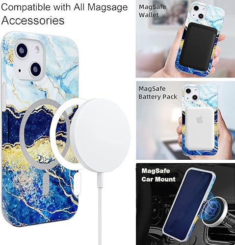 Miniatura 2 de Funda magnética para iPhone 13 y iPhone 14 de 6.1 pulgadas, compatible con carga MagSafe de poliuretano termoplástico suave, delgada, a prueba de