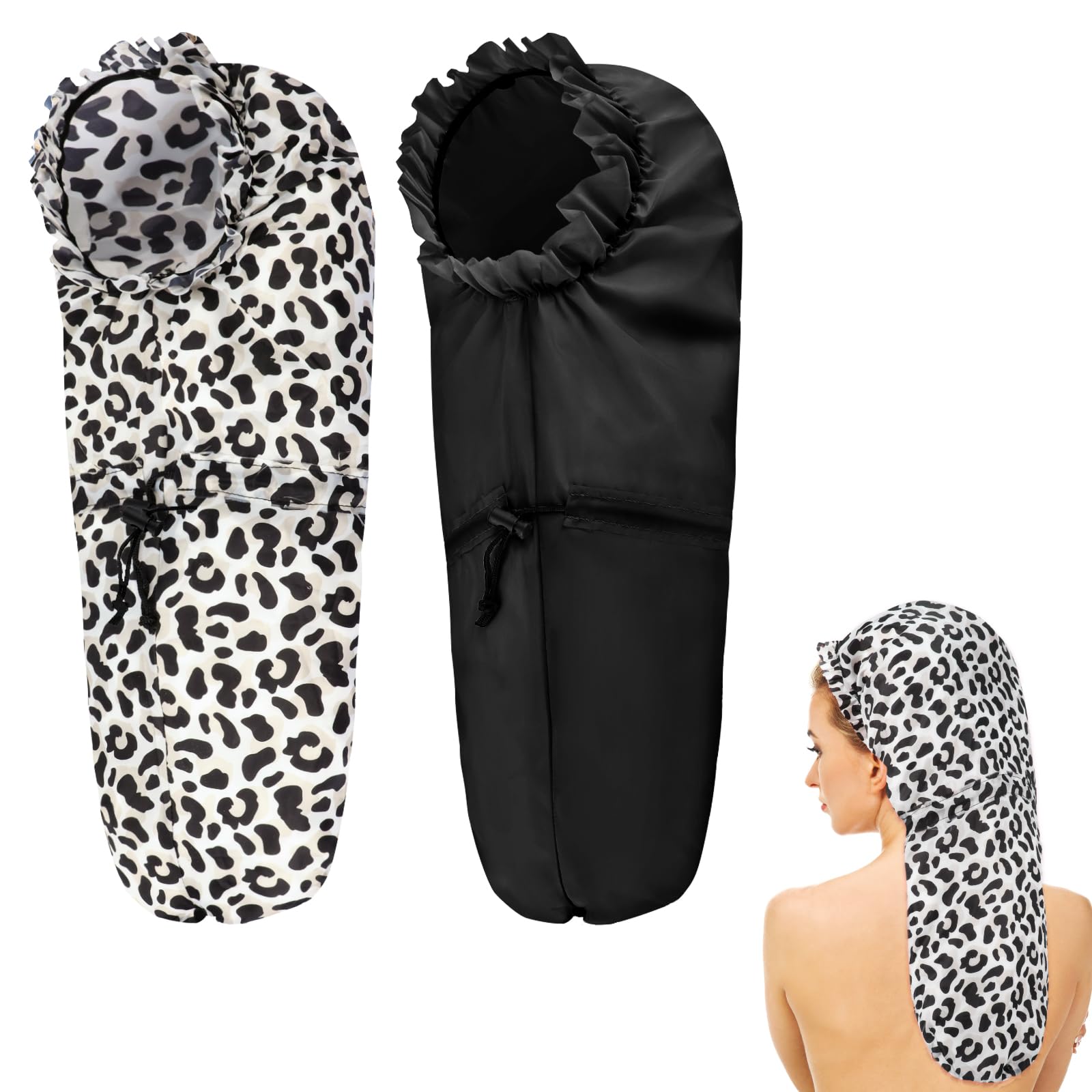 2 Pcs Large Shower Cap for Braids Extra Long Shower Cap for Women Long Hair & Locs