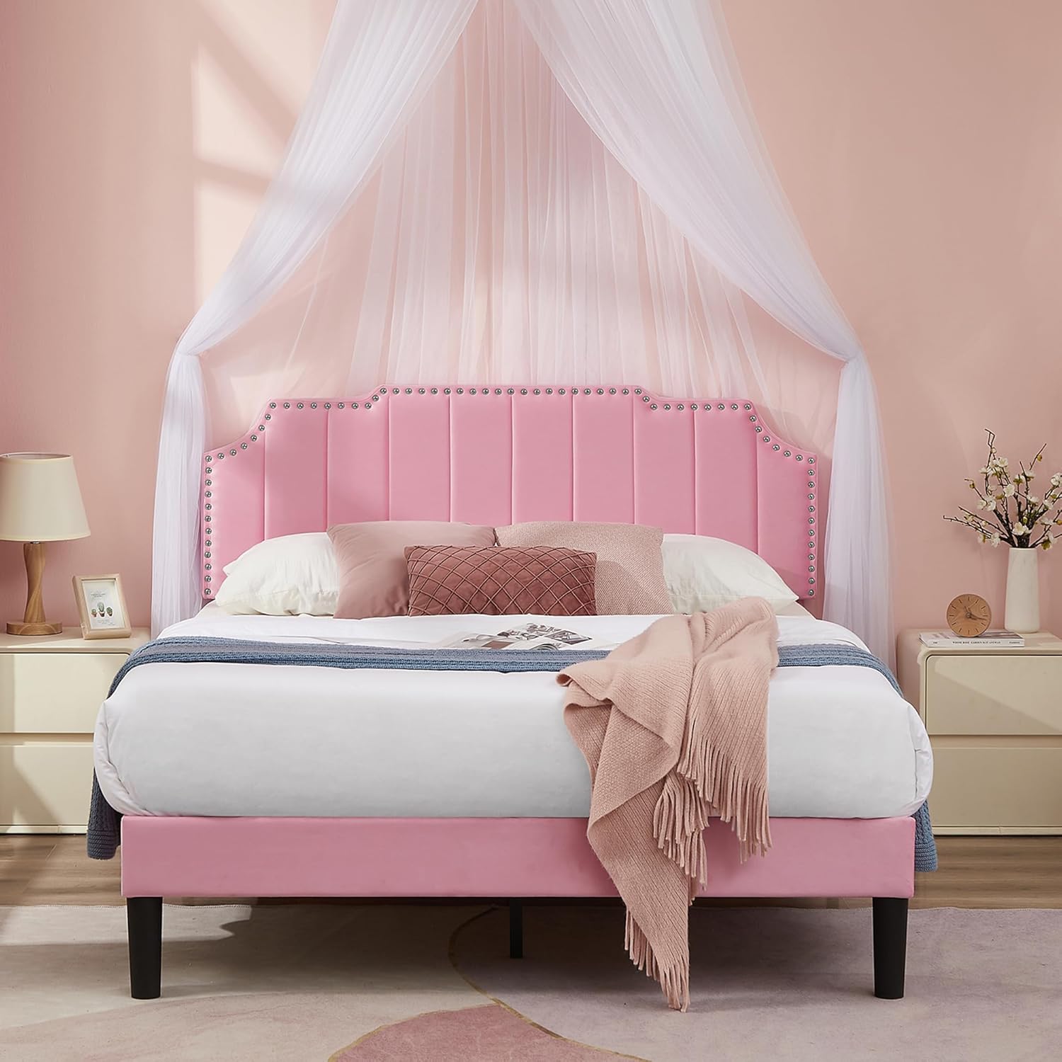 QuietTime Pink Fashion Double Bolster Bed - 18 inch main image 1