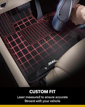 3D MAXpider Custom Fit Kagu Floor Mat (Black) Compatible with Tesla Model Y 5-Seat 2020 - Full Set